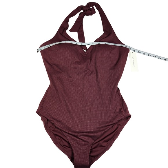 SPANX Shape Burgundy Halter‎ One Piece Swimsuit XL Extra Large Swimwear $188 NWT - Picture 10 of 11